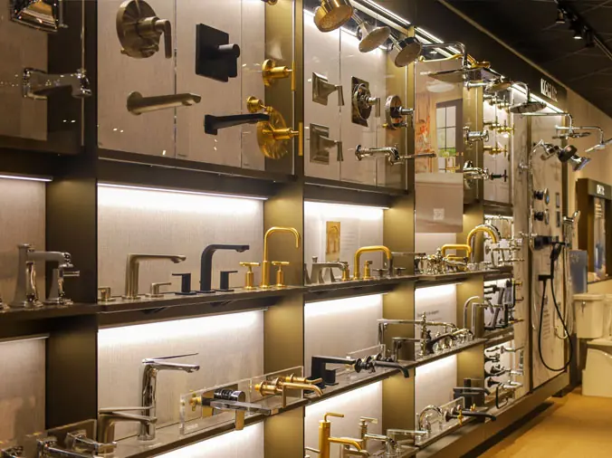 Hajoca Harrisburg Kitchen & Bath Showroom bathroom faucets display