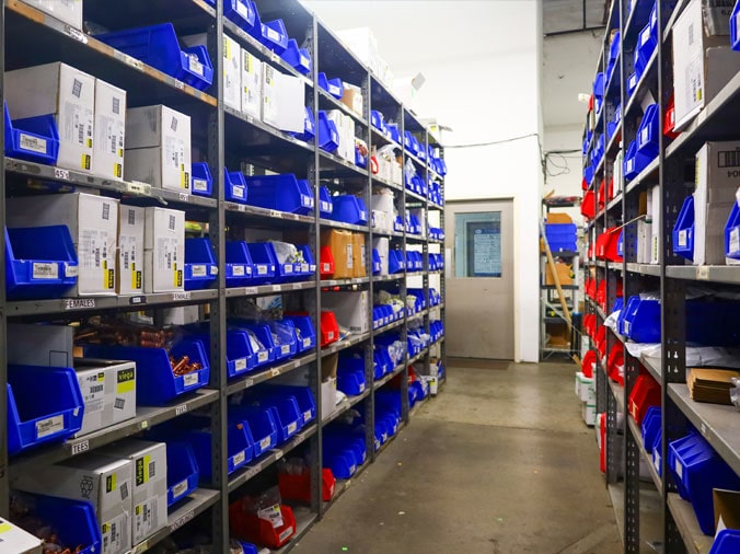Hajoca Harrisburg plumbing warehouse shelves stocked with supplies